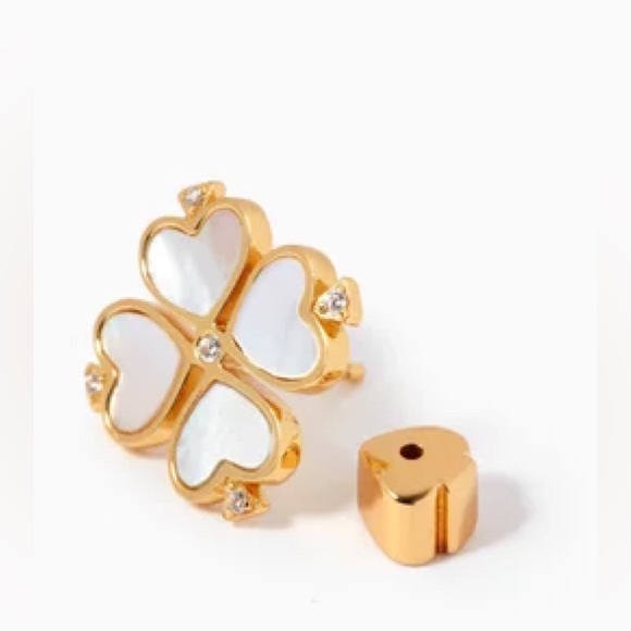 NWT Kate Spade Legacy Logo Stud Earrings in Gold-plated Sterling Silver Dust Bag - Picture 4 of 9